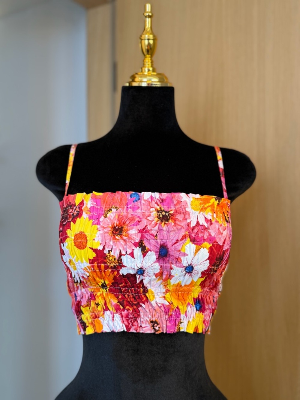 Buddy Love Colorful Floral Smocked Crop Top | Playful Muse